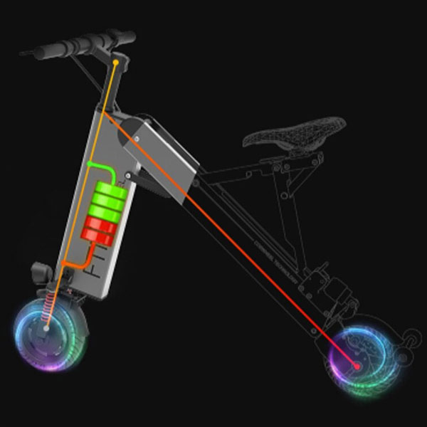 battery inside frame of adult sit on scooter