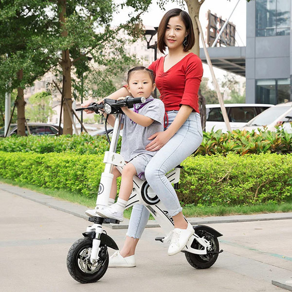 sit down electric scooter with child seat
